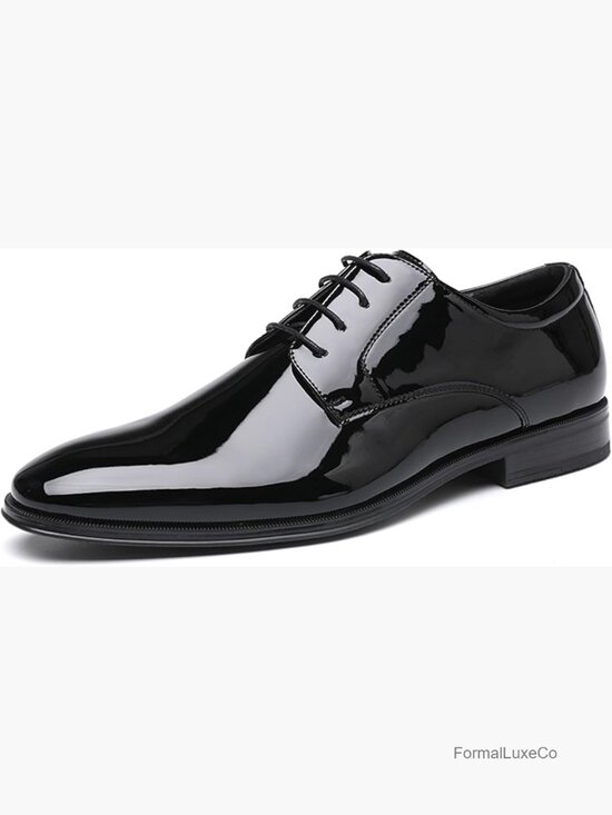 Classic Patent Leather Oxford Dress Shoes Lace-Up Formal main image 5